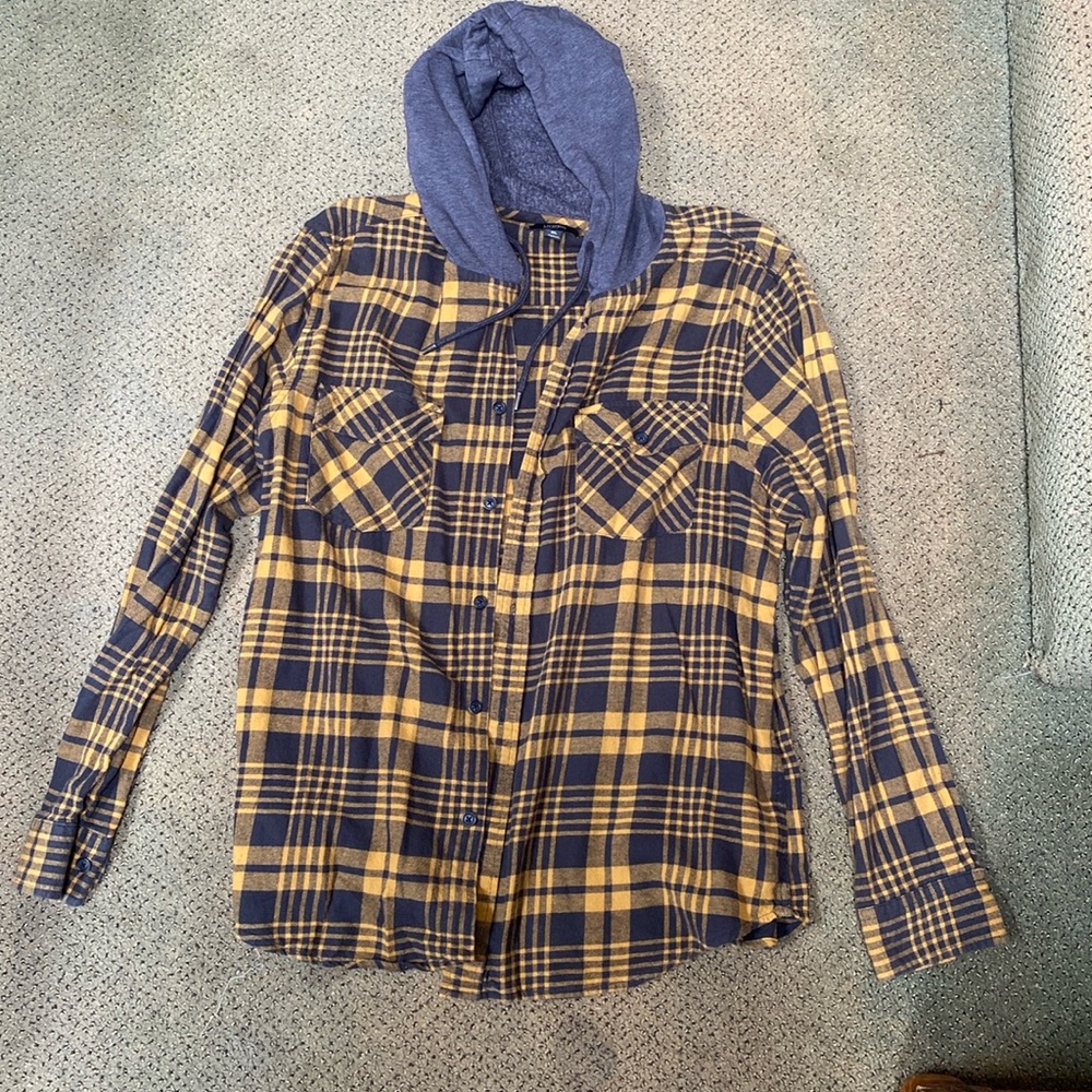 XL flannel with hoodie